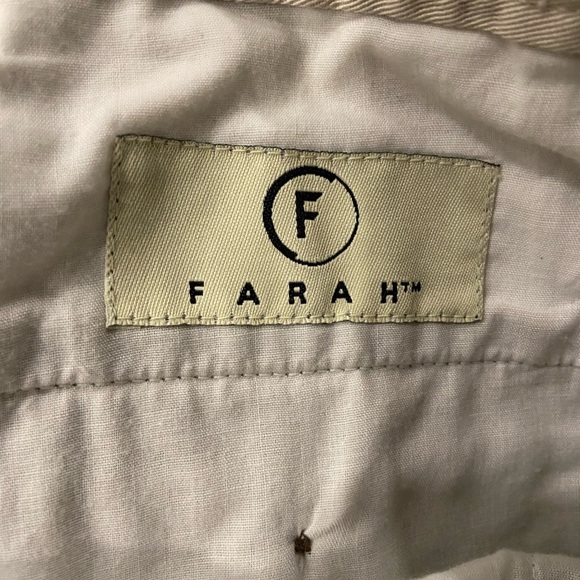 Farah Mens Size 46 Pleared Front Cotton Khaki Chino Shorts 9” Inseam - Picture 6 of 10